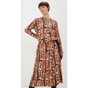 Malene Birger Maxi Dress ~ Eliah Silk Animal Print Shibori Look ~ Sz 38